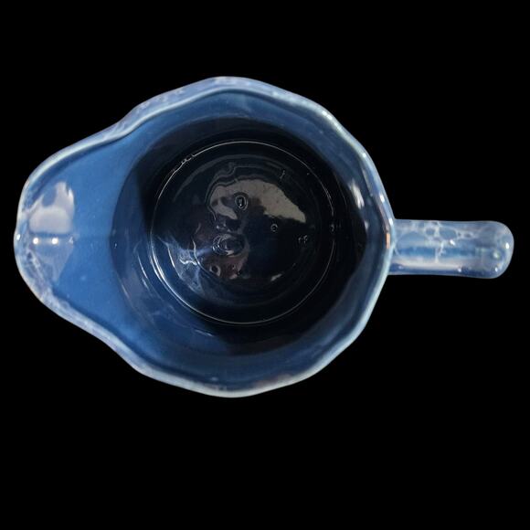 Vintage Action Pallian Blue Bubble Glaze Pottery Pitcher Mid Century Ceramic Jug - Picture 5 of 6